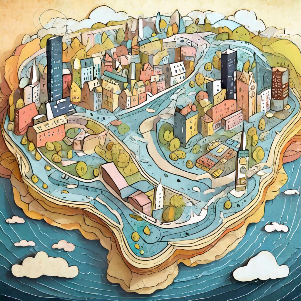 Cartoon Map Promo Large Spot